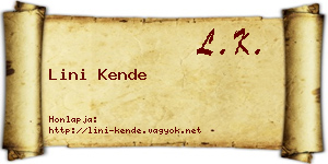 Lini Kende névjegykártya